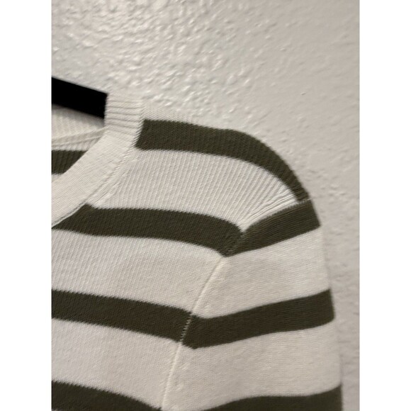 Maeve By Anthropologie Green Striped Long Sleeve Rib Knit Sweater Top Sz Small - Picture 4 of 5